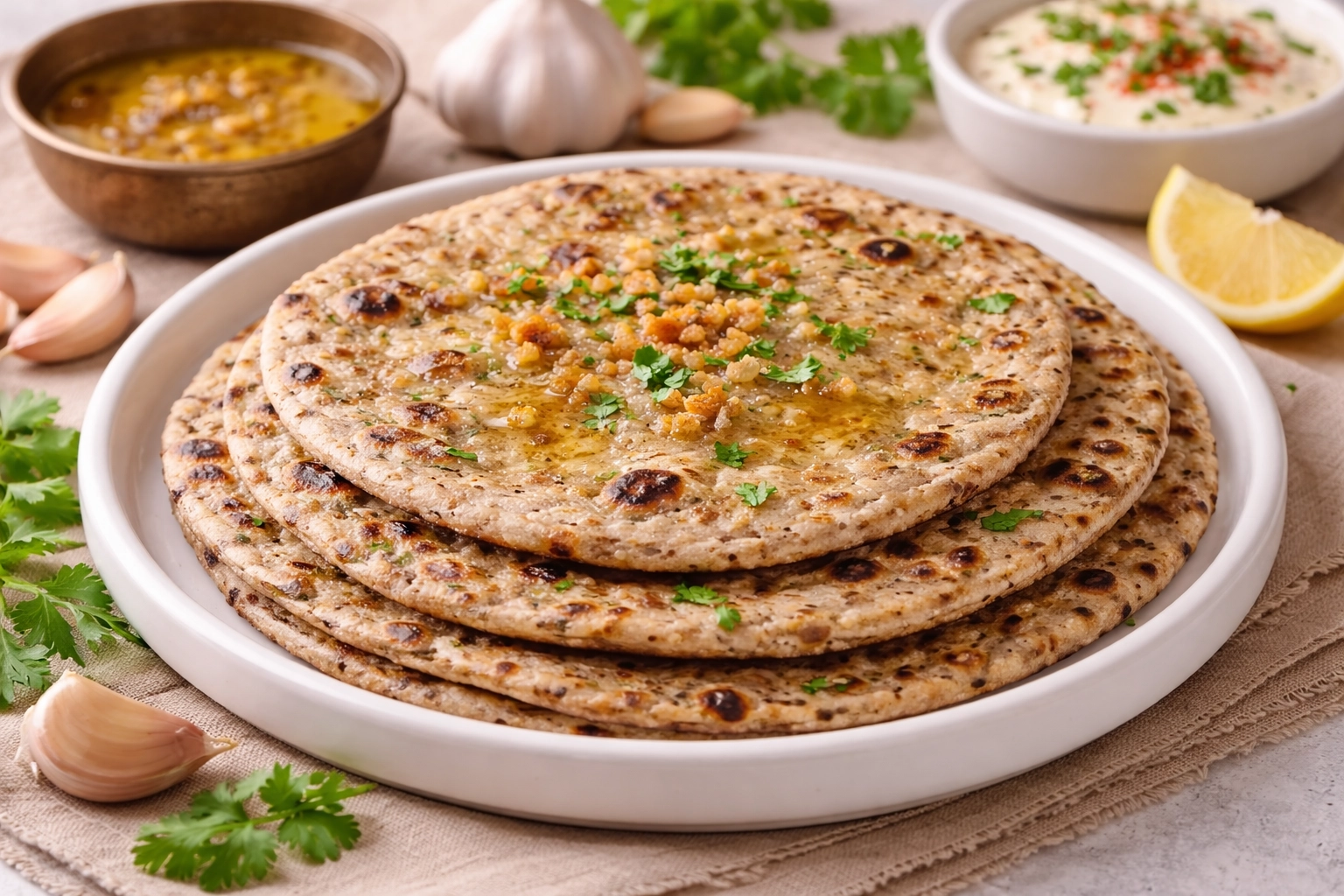Bajra Roti with Garlic Ghee